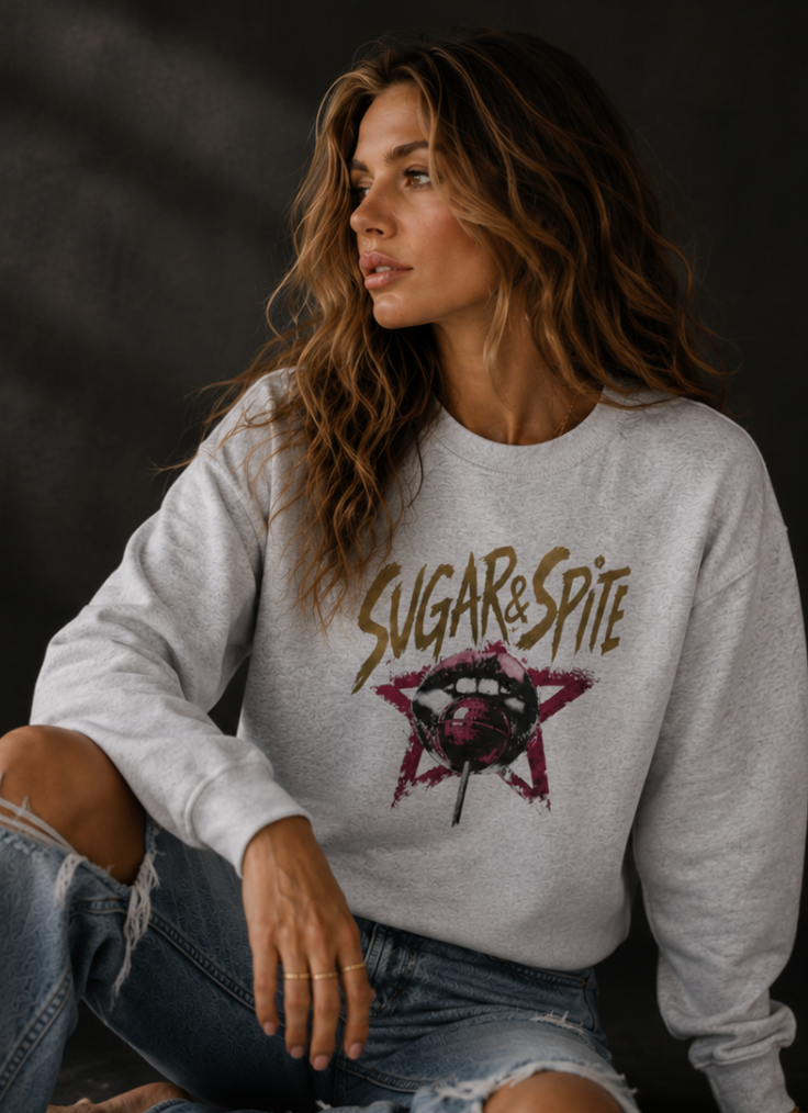 Sugar&Spite Lips and Pop Crewneck Sweatshirt
