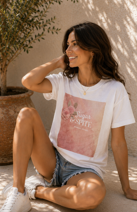 Vintage Pink Floral Women's T-Shirt