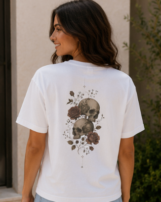 Sugar & Spite Double Skull Oversized Boxy Tee