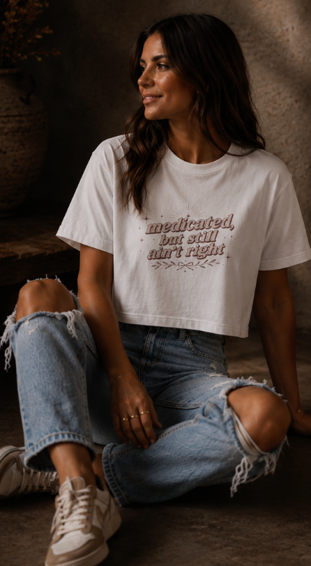 Medicated but still ain't right Boxy Tee