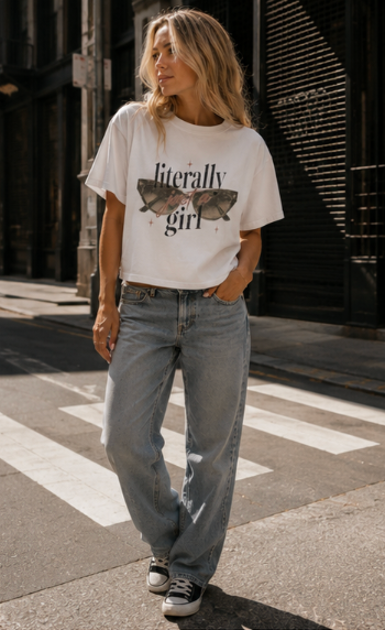 Literally Girl sunglasses tee | Boxy Tee