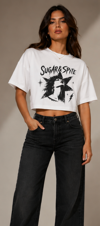 Sugar & Spite Rock Star Crop Top