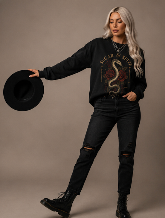 Sugar & Spite Serpent Oversized Crewneck