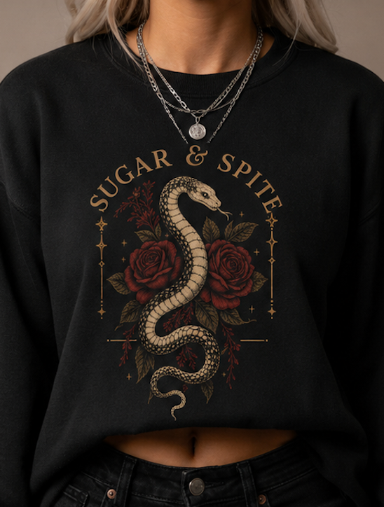 Sugar & Spite Serpent Oversized Crewneck