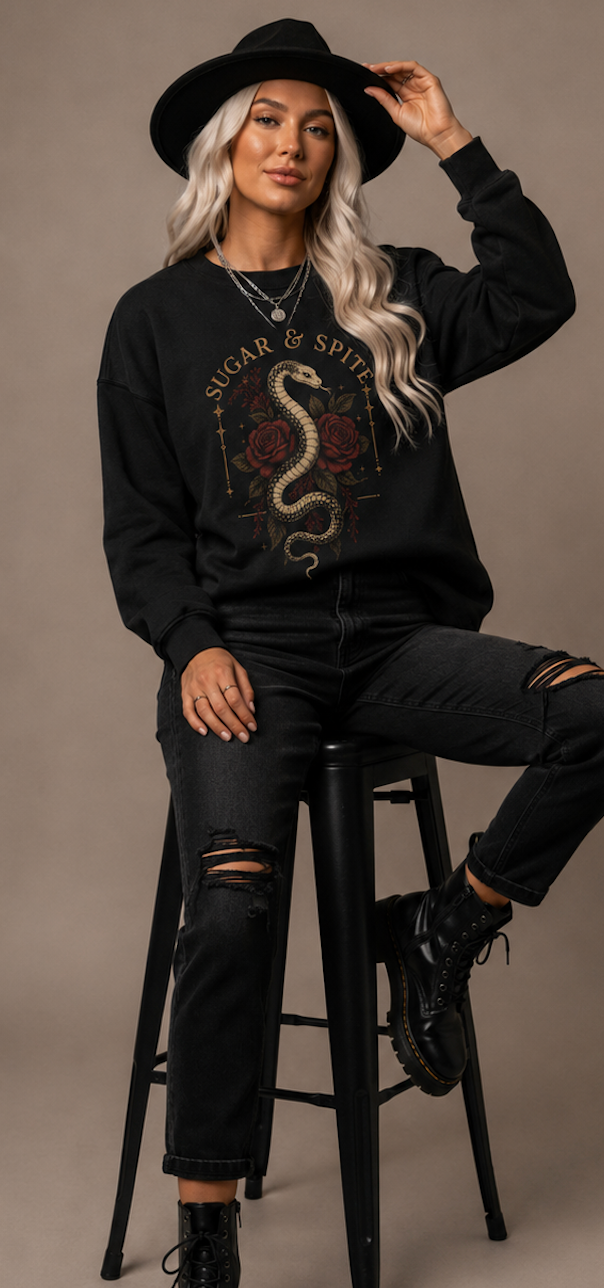 Sugar & Spite Serpent Oversized Crewneck