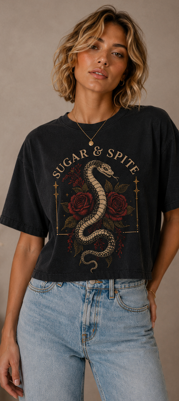 Women's Sugar & Spite Serpent Boxy Tee