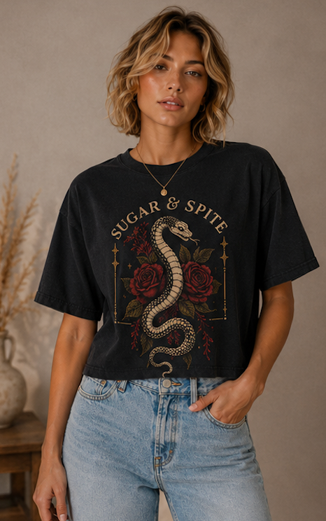 Women's Sugar & Spite Serpent Boxy Tee