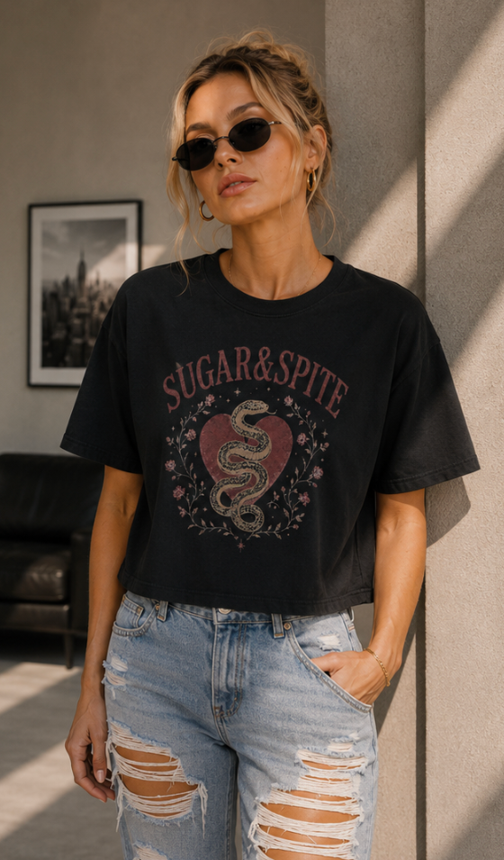 Sugar & Spite Heart and Snake Graphic Tee