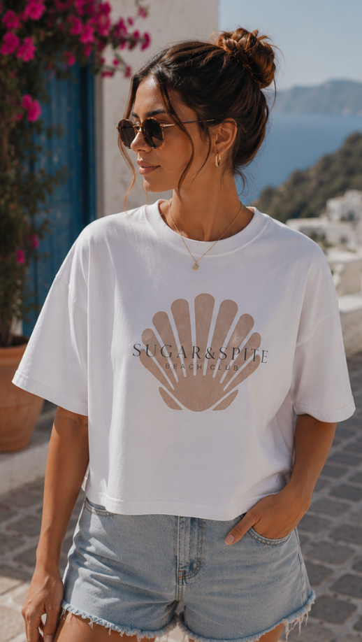 Seashell Sugar&Spit Beach Club Boxy Tee