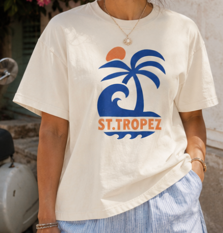 St. Tropez Palm Wave Boxy Tee