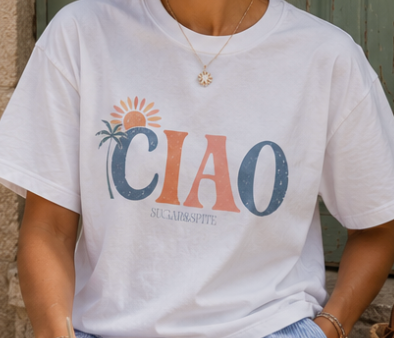 Ciao Boxy Tee — Vintage Palm Sun Women’s Boxy Tee