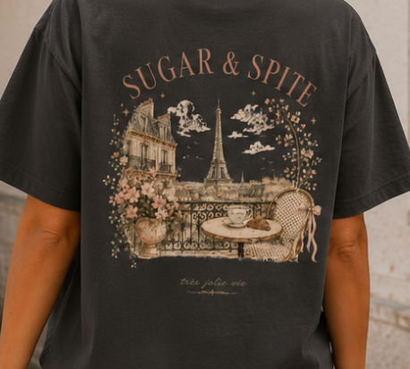Paris Vintage 'Sugar & Spite' Graphic Boxy Tee