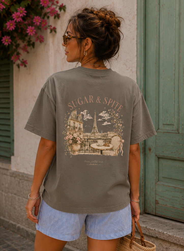 Paris Vintage 'Sugar & Spite' Graphic Boxy Tee