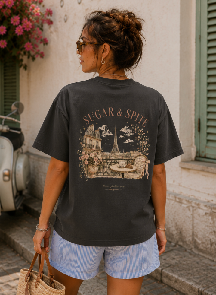 Paris Vintage 'Sugar & Spite' Graphic Boxy Tee
