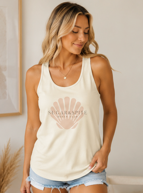 'Sugar & Spite' Seashell Racerback Tank Top