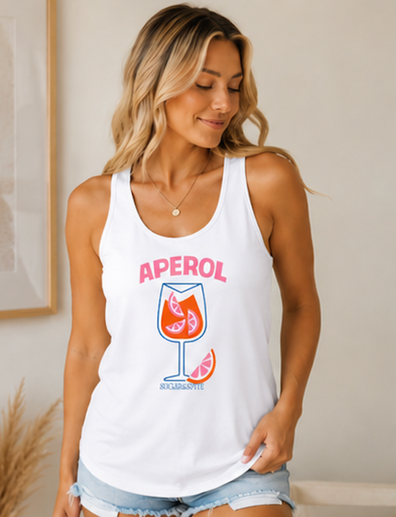 Aperol Spritz Tank Top — Women's Racerback Summer Cocktail Graphic