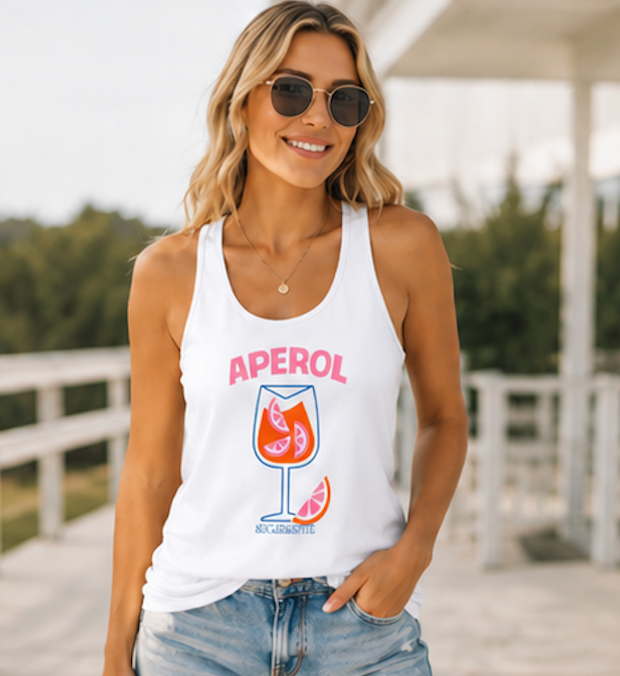 Aperol Spritz Tank Top — Women's Racerback Summer Cocktail Graphic