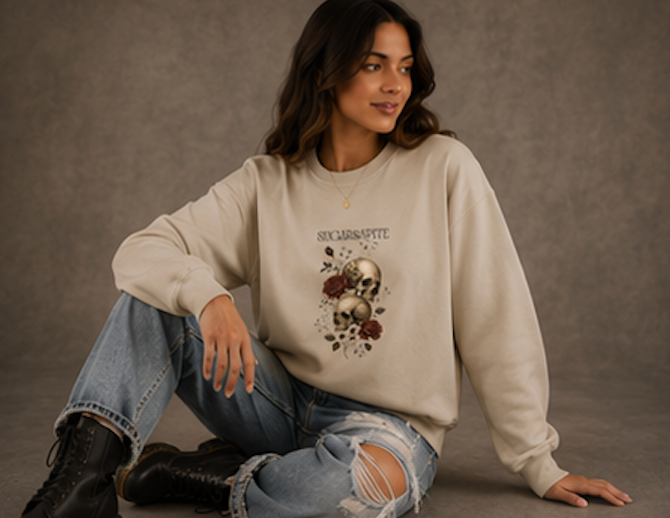 Skulls & Roses Crewneck Sweatshirt