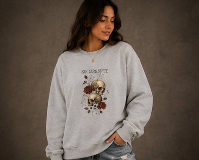 Skulls & Roses Crewneck Sweatshirt