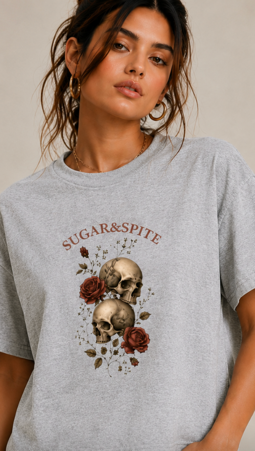 Skulls & Roses Boxy Tee