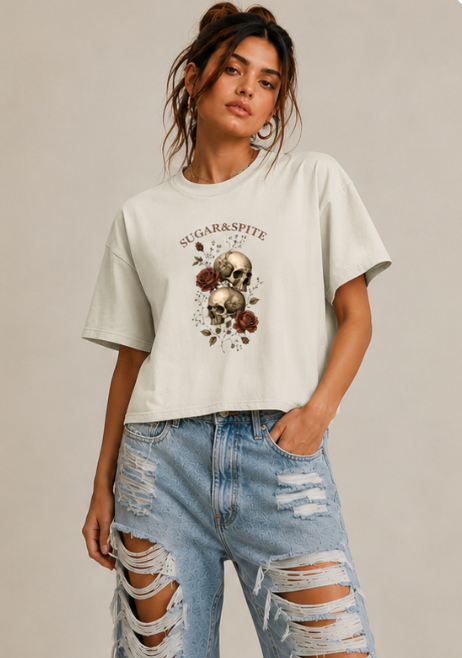 Skulls & Roses Boxy Tee