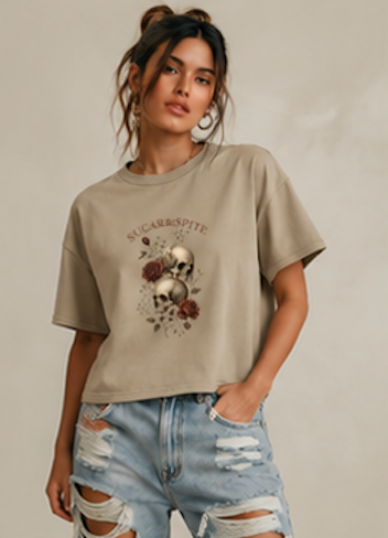 Skulls & Roses Boxy Tee