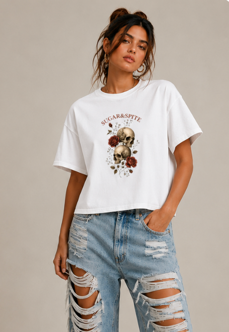 Skulls & Roses Boxy Tee