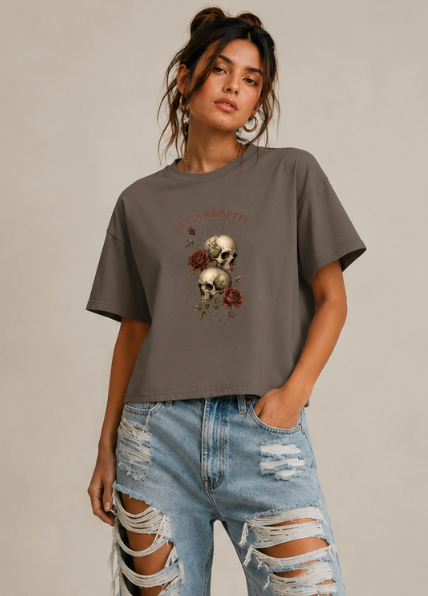 Skulls & Roses Boxy Tee