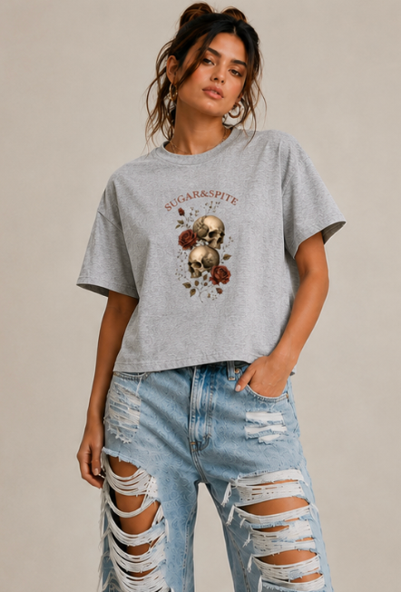 Skulls & Roses Boxy Tee
