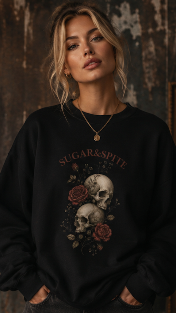 Skulls & Roses Crewneck Sweatshirt