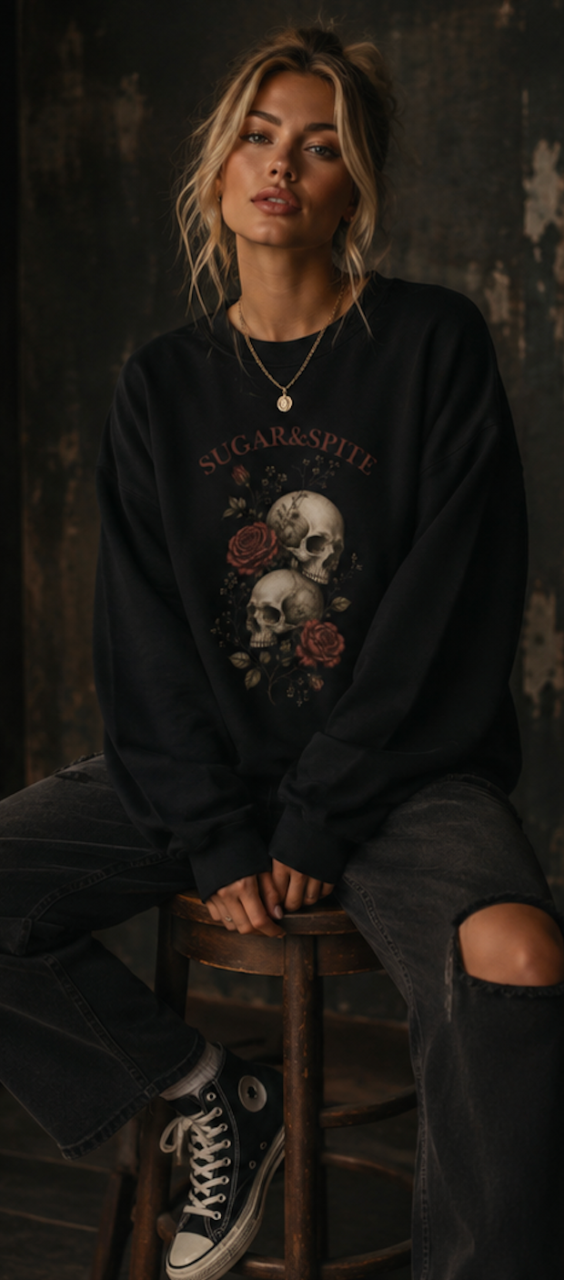 Skulls & Roses Crewneck Sweatshirt
