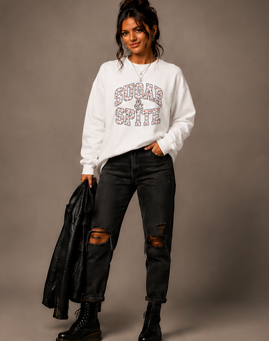 Sugar & Spite Candy Letter Varsity Logo Sweatshirt