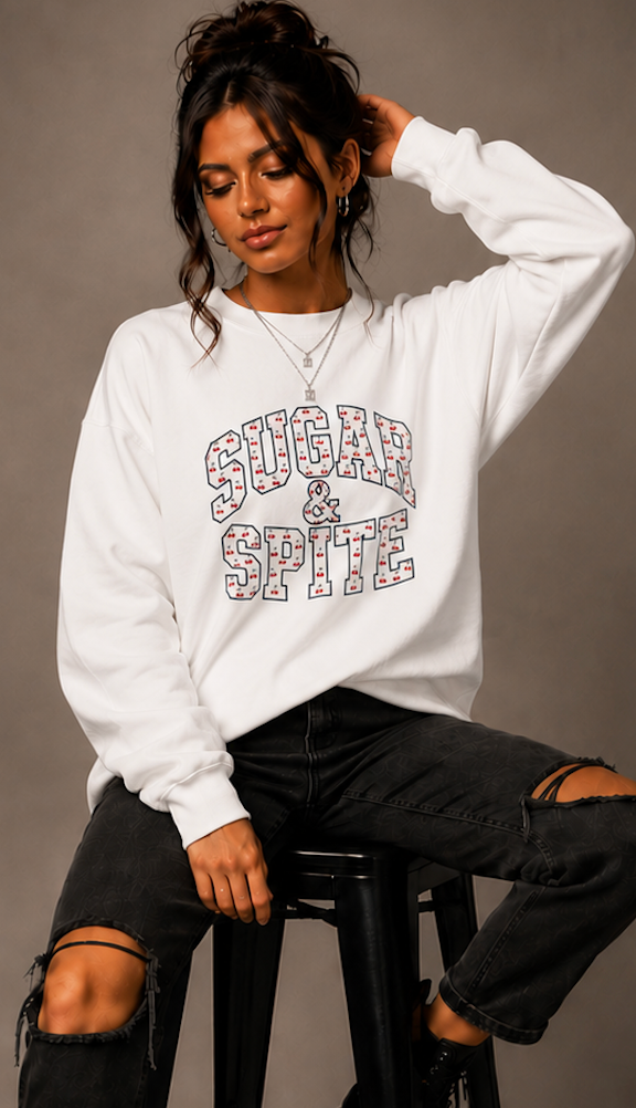 Sugar & Spite Candy Letter Varsity Logo Sweatshirt