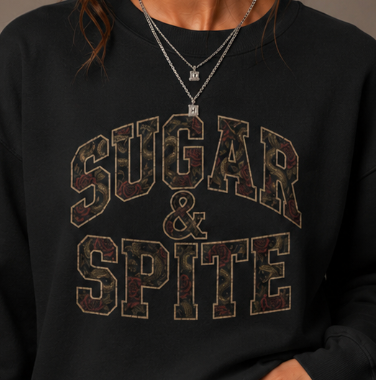 Sugar & Spite Snake and Roses Varsity Logo Sweatshirt