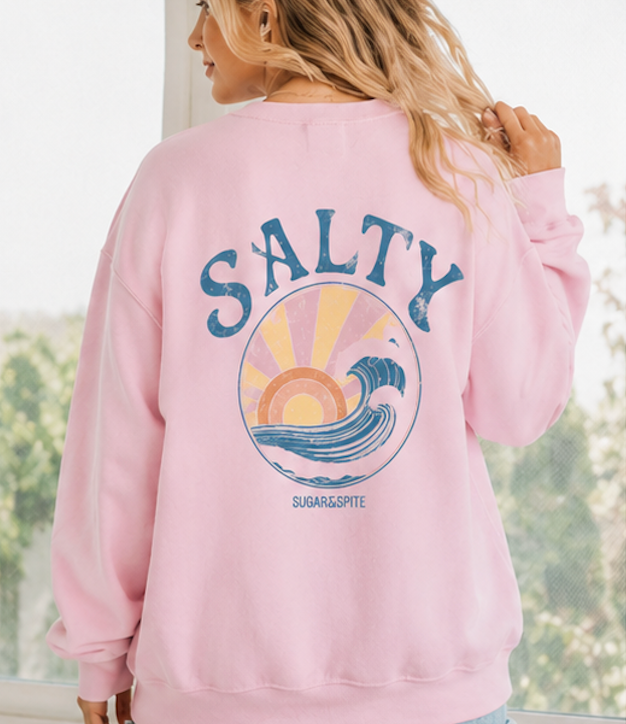 Salty Sunset Wave Crewneck Sweatshirt