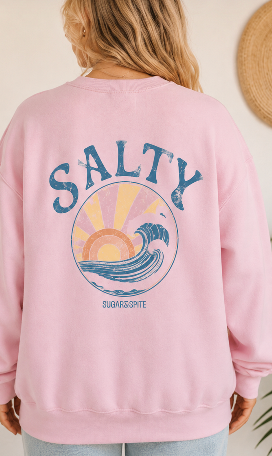 Salty Sunset Wave Crewneck Sweatshirt