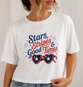 "Stars, Stripes & Good Times" Patriotic Boxy Tee