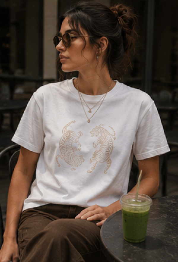 Twin Tigers Graphic Women's Boxy Tee