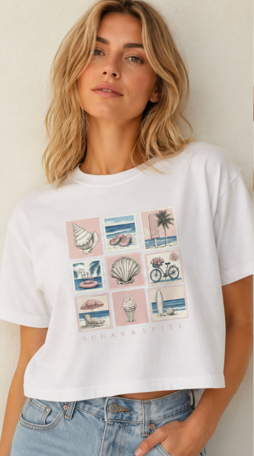 Women's Summer Collage Boxy Tee