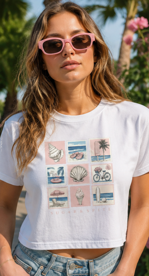 Women's Summer Collage Boxy Tee