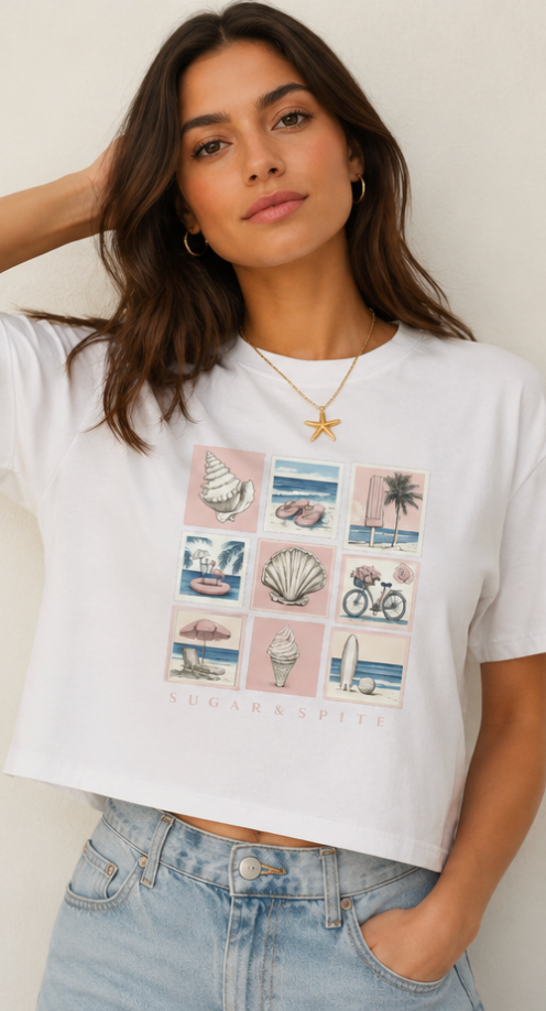 Women's Summer Collage Boxy Tee