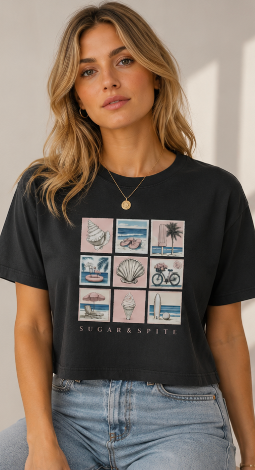 Women's Summer Collage Boxy Tee
