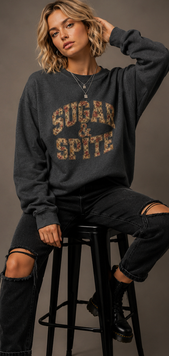 Sugar & Spite Vintage Floral Crewneck Sweatshirt