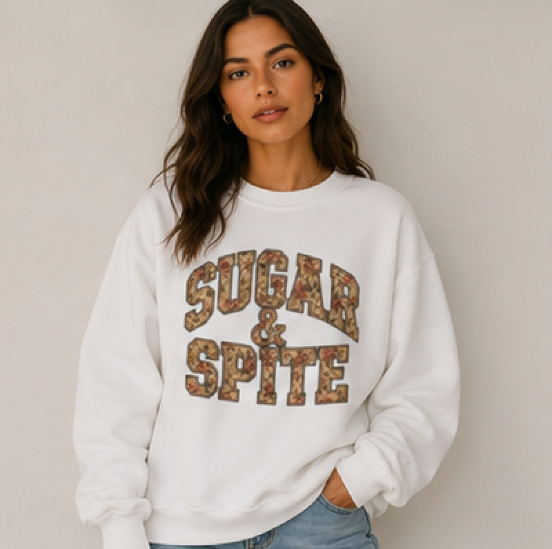 Sugar & Spite Vintage Floral Crewneck Sweatshirt
