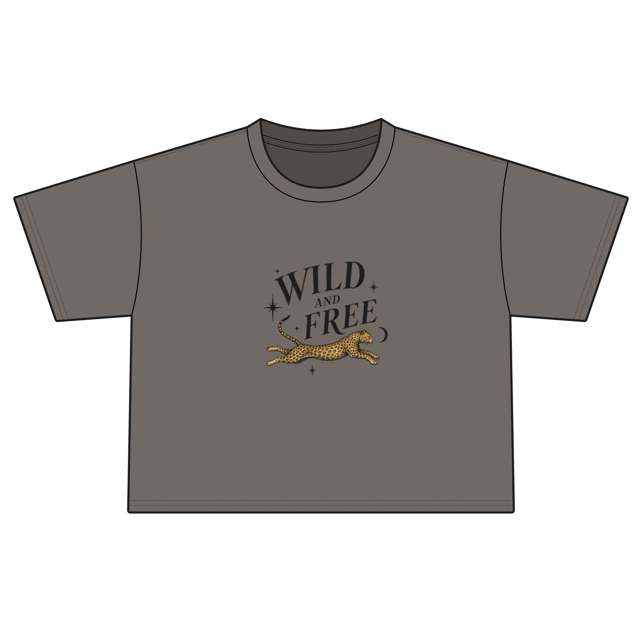 Wild and Free Boxy Tee — Women's Graphic Cropped T-Shirt