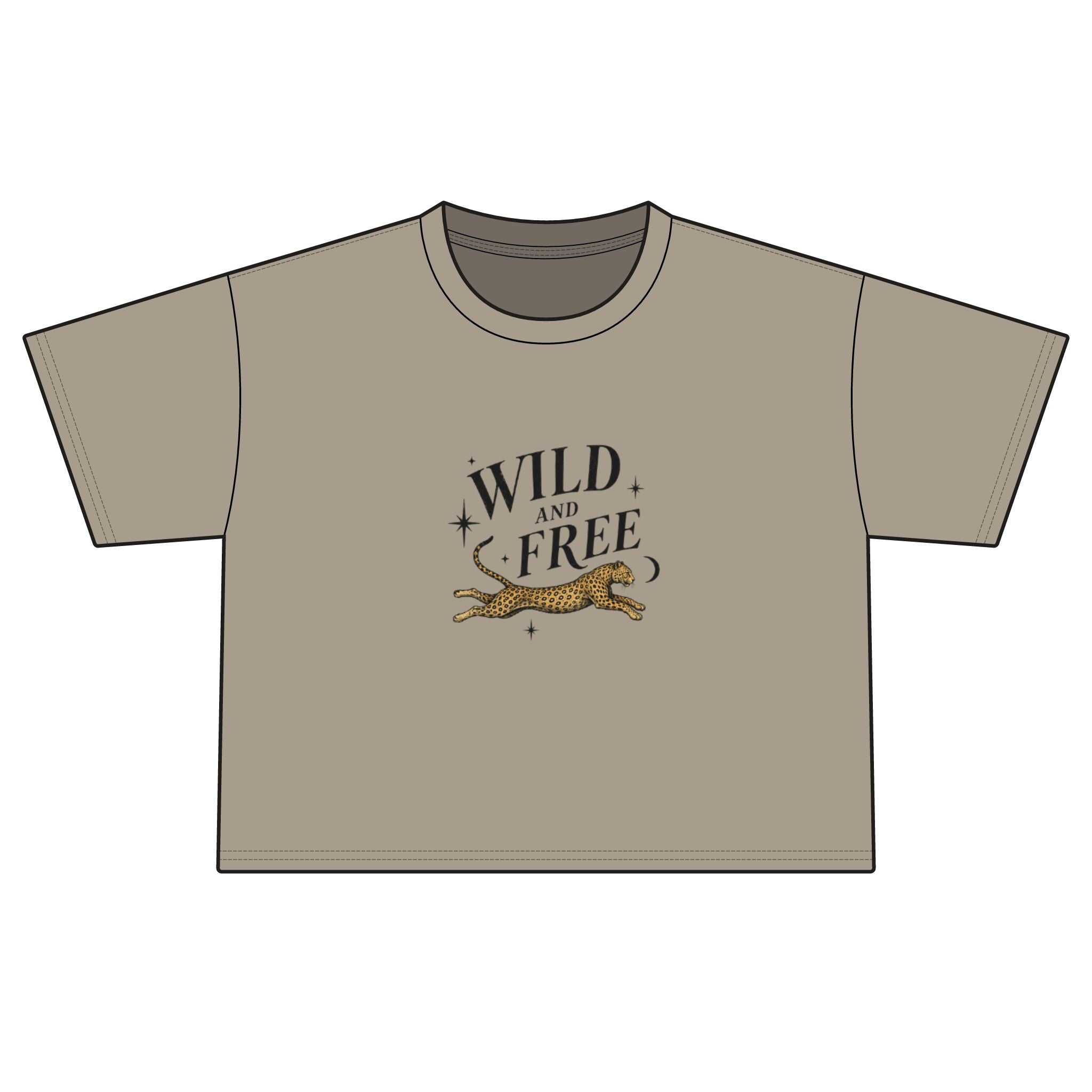 Wild and Free Boxy Tee — Women's Graphic Cropped T-Shirt