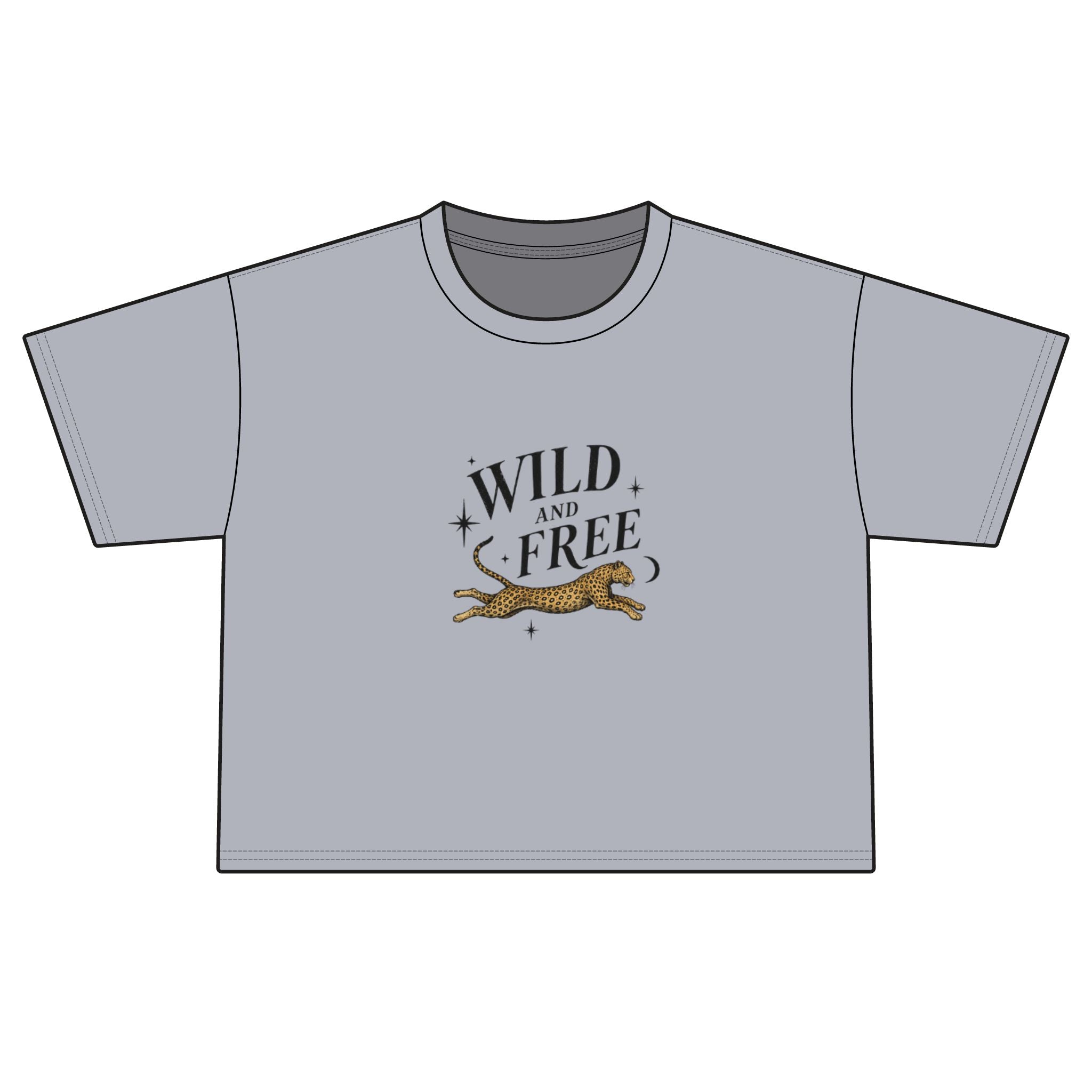 Wild and Free Boxy Tee — Women's Graphic Cropped T-Shirt