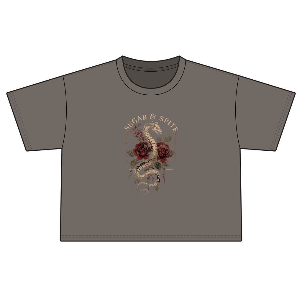 Women's Boxy Tee — "Sugar & Spice" Floral Snake Graphic