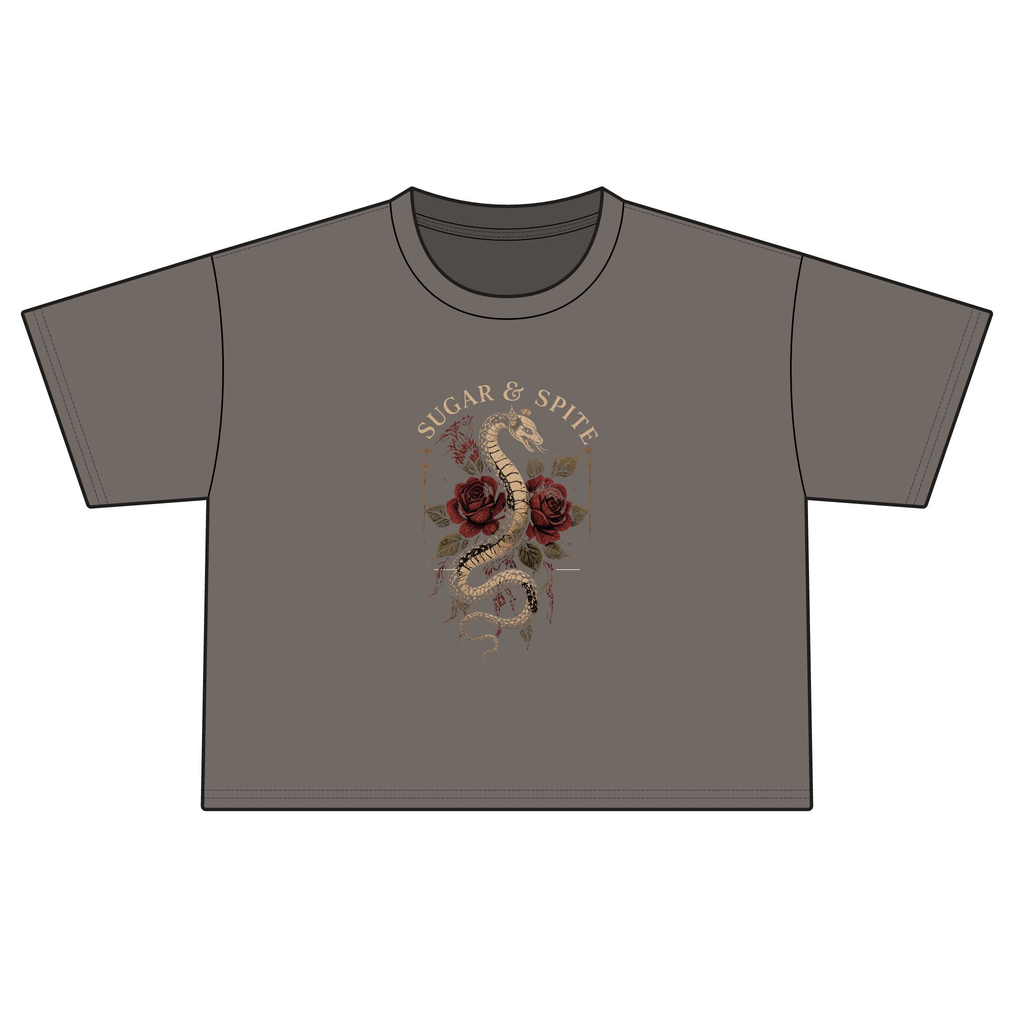 Women's Boxy Tee — "Sugar & Spice" Floral Snake Graphic