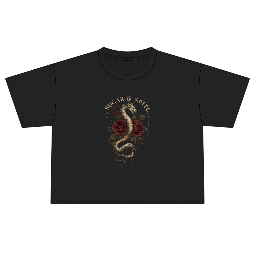 Women's Boxy Tee — "Sugar & Spice" Floral Snake Graphic